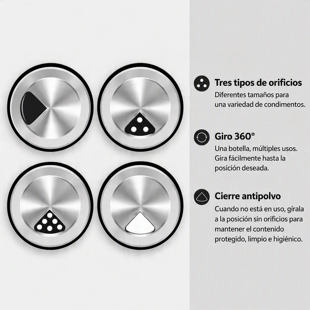 Especiero giratorio con 6 frascos de vidrio