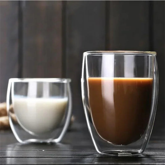 Set de 2 tazas de vidrio de doble pared 250 ml
