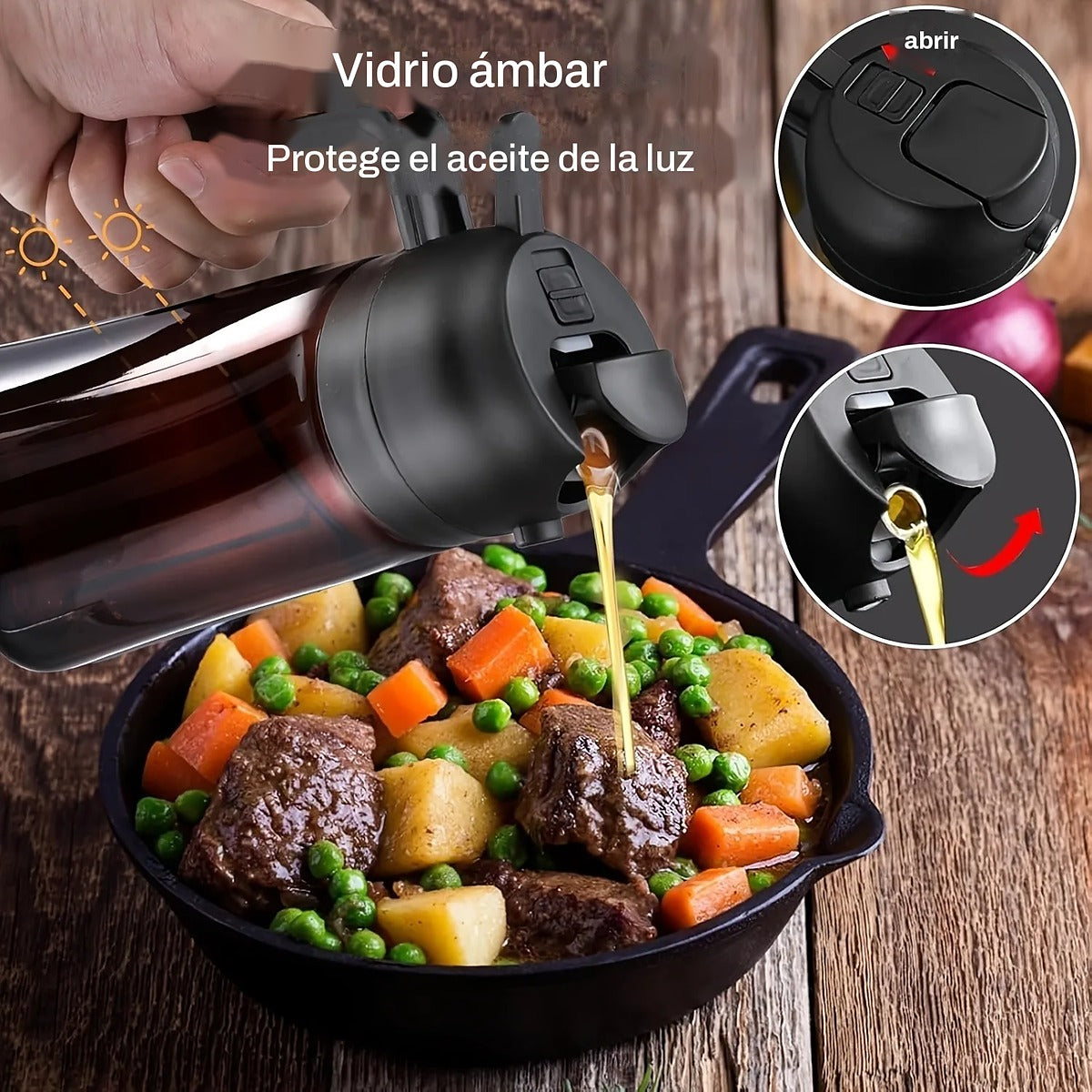 Rociador de aceite de vidrio 2 en 1