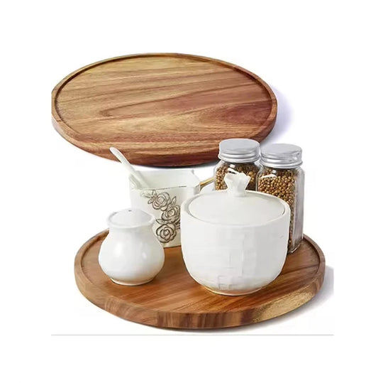 Organizador giratorio de madera de acacia