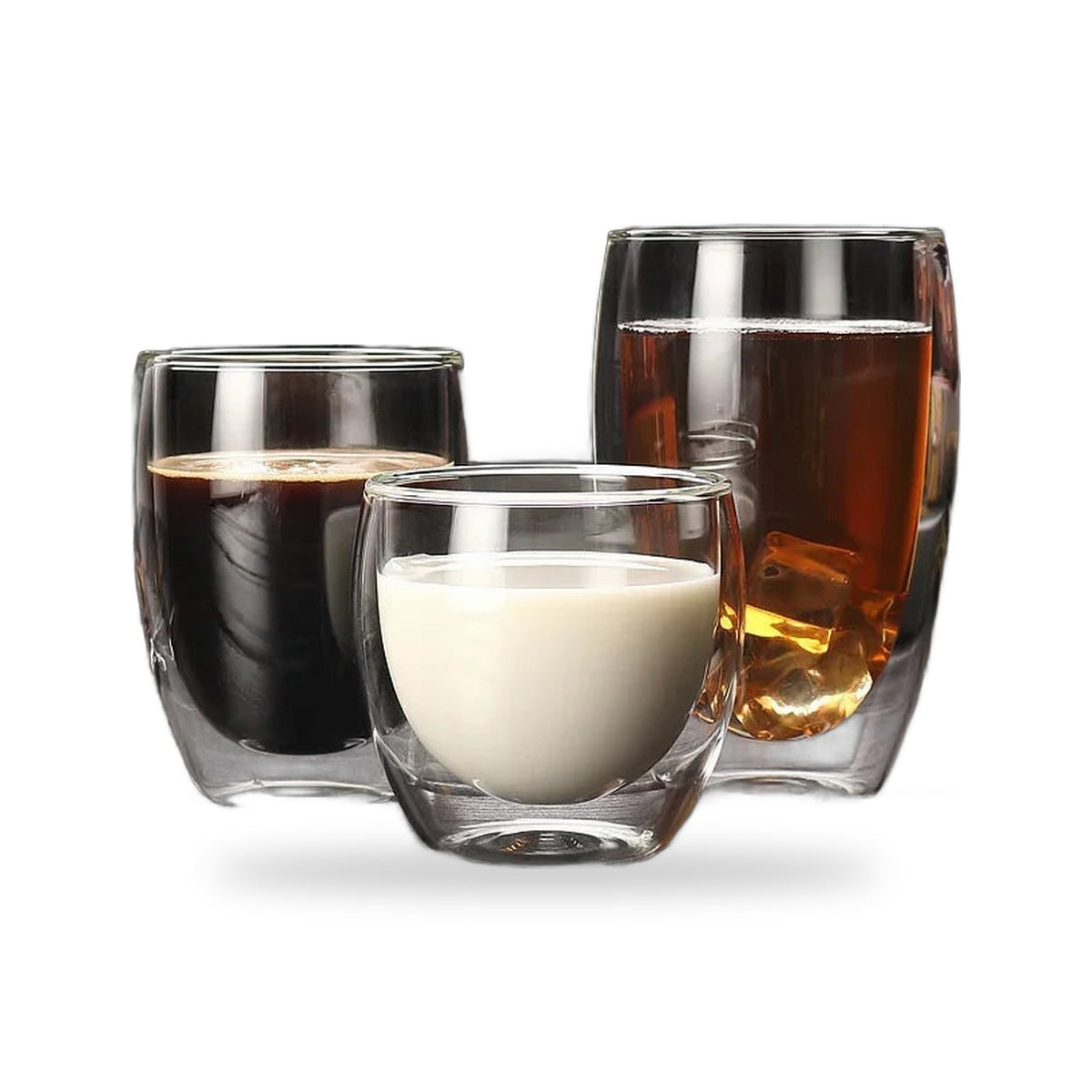 Set de 2 tazas de vidrio de doble pared 250 ml