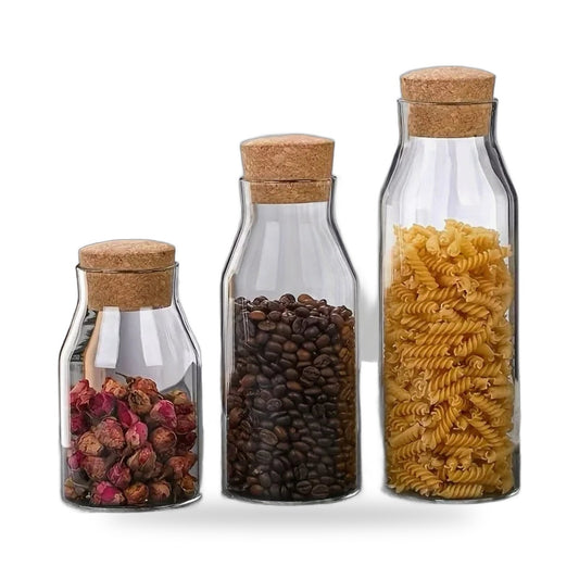 Frasco de vidrio con tapa de corcho