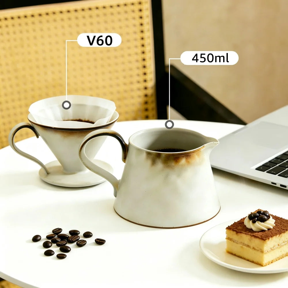 Set de goteo V60 de cerámica con jarra – foto 5