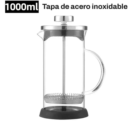 Prensa francesa de vidrio para café y té