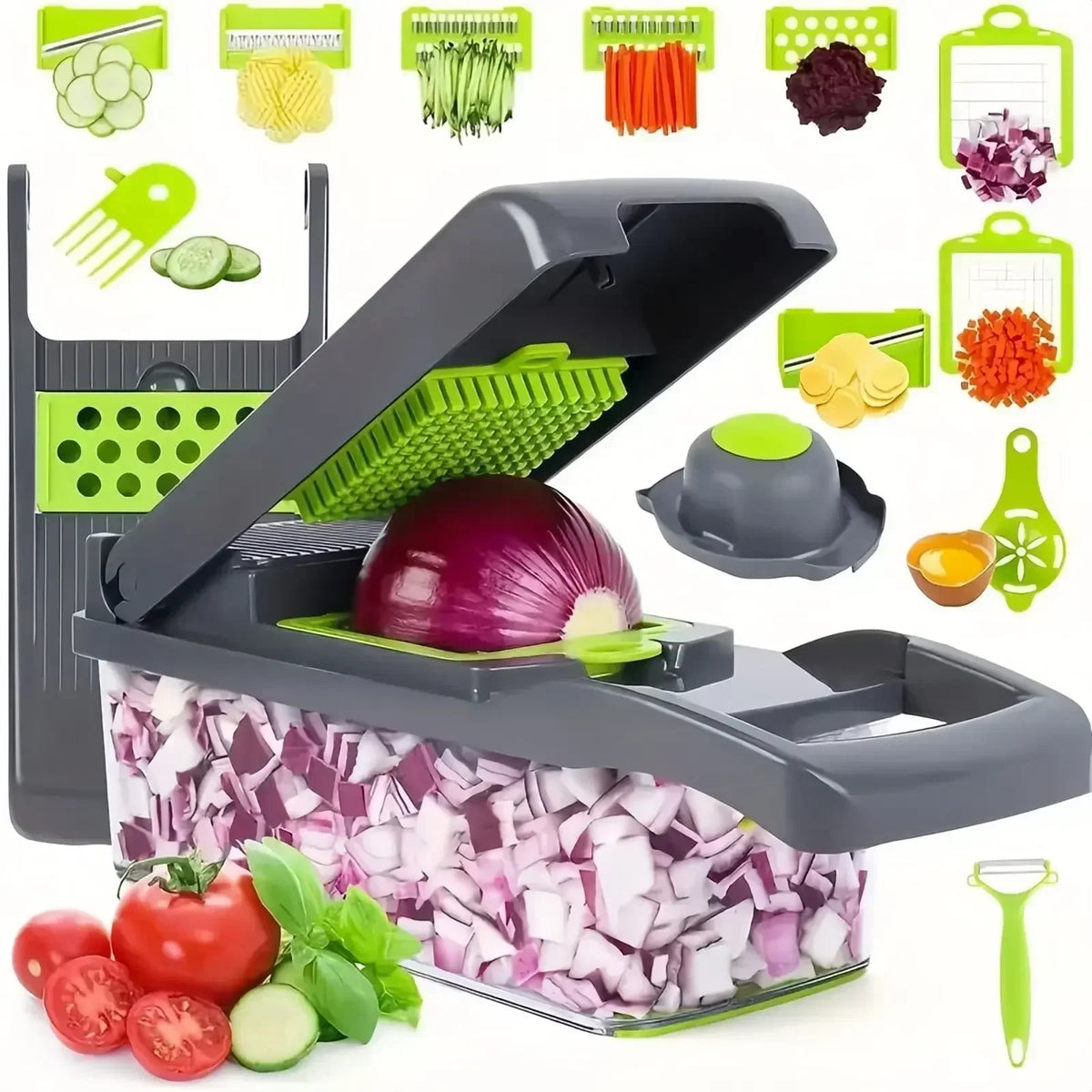 Picador de verduras 16 en 1 con contenedor – foto 2