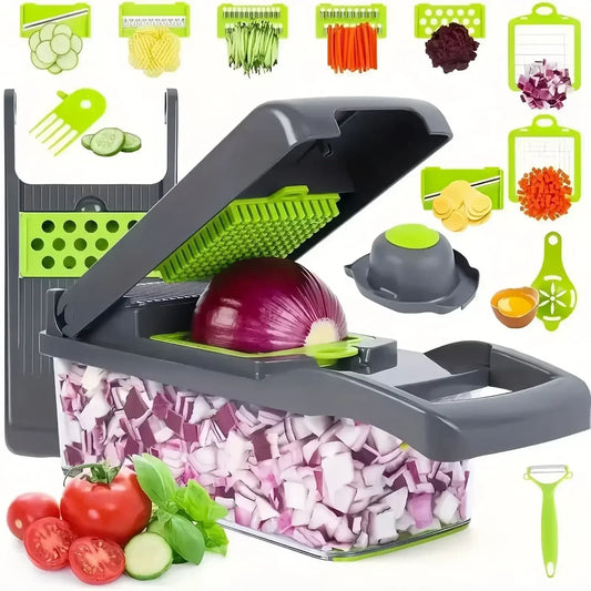 Picador de verduras 16 en 1 con contenedor