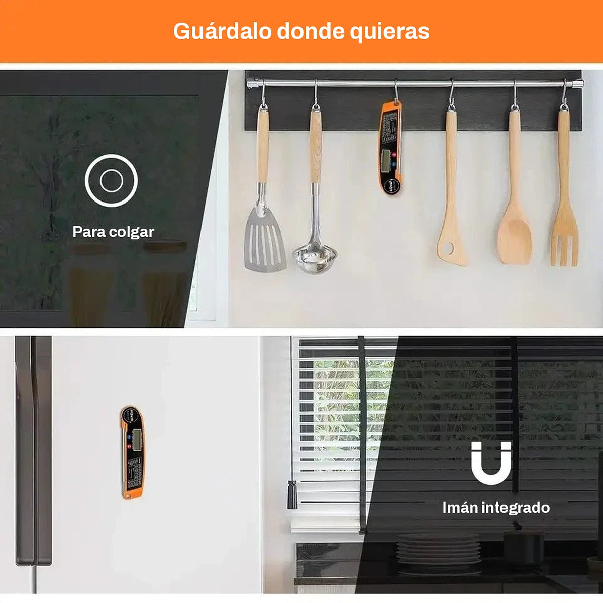 Termómetro digital para carne plegable